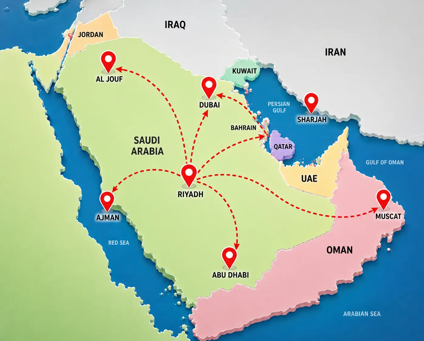 GCC regional coverage map